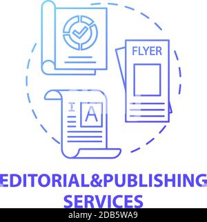 Editorial and publishing services concept icon Stock Vector