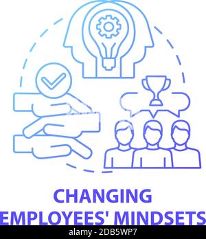 Changing employees mindsets concept icon Stock Vector