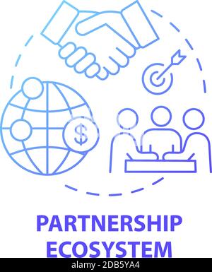 Partnership ecosystem concept icon Stock Vector