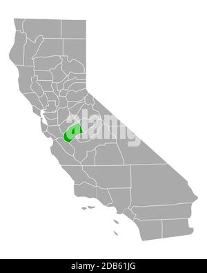 Map of Merced in California Stock Photo