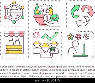 Agribusiness components concept icon with text Stock Vector
