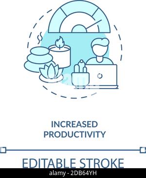 Increased productivity blue concept icon Stock Vector