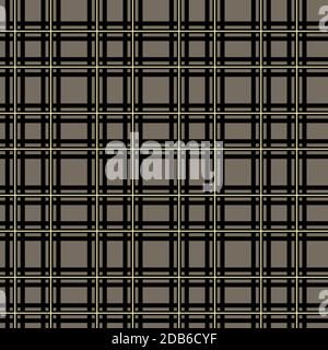 Black and Beige Tartan Plaid. Seamless Scottish Woven Pattern. Stock Vector