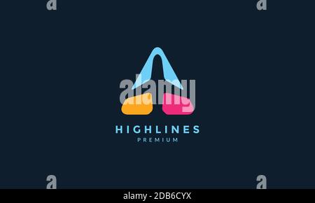 airplane colorful abstract with triangle modern  logo icon vector illustration design Stock Vector