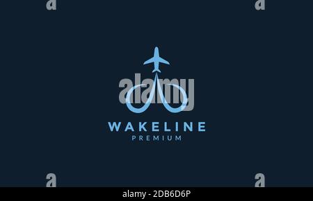 airplane start fly modern unique logo icon vector illustration design Stock Vector