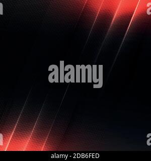 Black and gray carbon fiber texture with red lighting - illustration Stock Vector