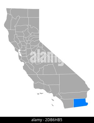 Map of Imperial in California Stock Photo