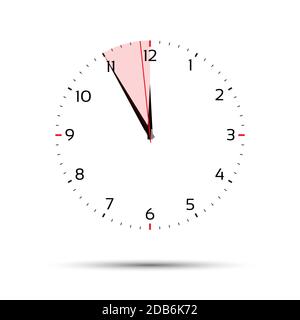 Time is money concept, in five minutes twelve, red period, time management, simple vector illustration Stock Vector