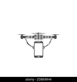 Drone with smartphone icon Stock Vector