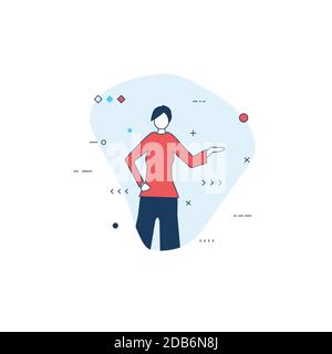 Woman with presenting something Stock Vector