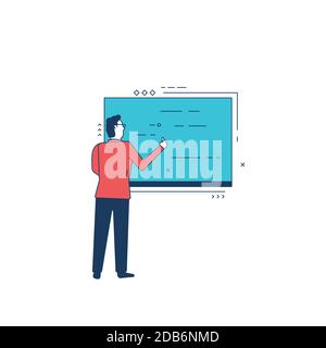 Man and blackboard Stock Vector