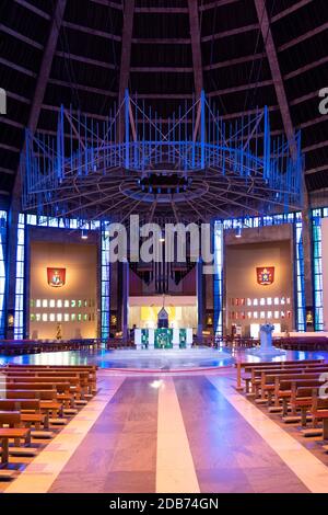 Interior of the Liverpool Metropolitan Cathedral, the largest catholic cathedral in England Stock Photo