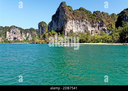 Koh Phak Bia Island - small isle located behind Hong Island. Blessed with crystal clear sea water, pleasant and shady atmosphere - Thailand - January Stock Photo