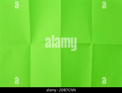 empty green sheet of paper with creases full frame, close up Stock Photo