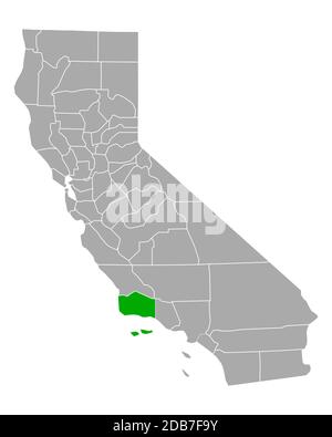 Map of Santa Barbara in California Stock Photo