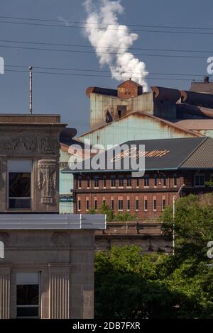 US Steel Gary Works steel mill in Gary Indiana Stock Photo