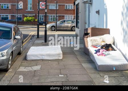 Fly tipping in Acton, London Stock Photo