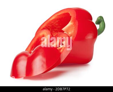 Sliced bell peppers isolated on white background Stock Photo