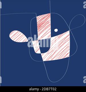 Abstract modern trendy background. Hand drawn various shapes, lines and scribbles Stock Vector