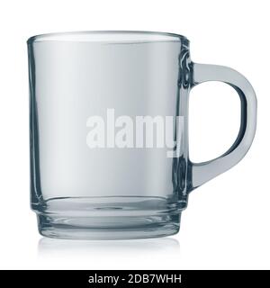 Empty glass cup isolated on white background Stock Photo