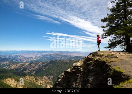 WA18141-00...WASHINGTON - Overlooking the Wenatchee River Valley from Mission Ridge in the Wenatchee National Forest. Stock Photo