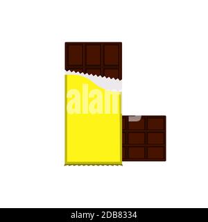 Chocolate bar Isolated icon in flat design Stock Vector