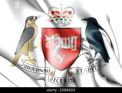 3D Isle of Mann coat of arms. 3D Illustration. Stock Photo