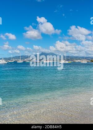 View of Anse Mitan Beach in Les Trois Ilets - Martinique FWI Stock Photo