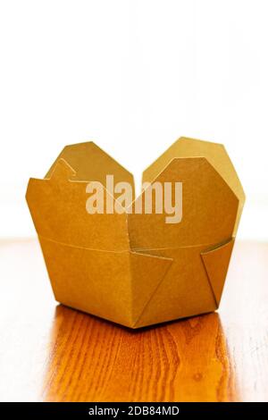 Open box made from corrugated fibre board Stock Photo