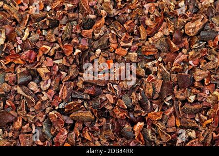 Bunch of raw organic crushed cocoa nibs Stock Photo - Alamy