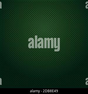 Green perforated background texture with green holes and glow Stock Vector