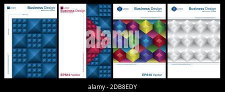 Set of A4 size vector covers with a great design. Perfect for any use. Stock Vector