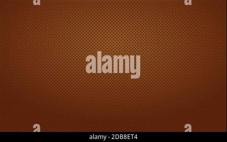 Brown perforated background texture with brown holes and glow Stock Vector