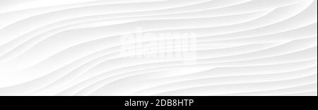 White panoramic background with wavy lines and shadows Stock Photo