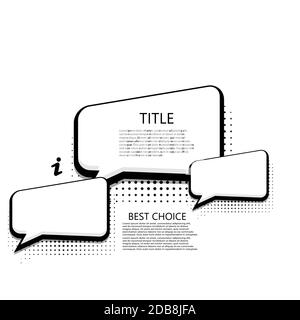 Vector modern halftone bubble speech icons business and technology background. Stock Vector
