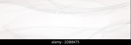 White panoramic background with wavy lines and shadows Stock Photo