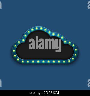 Vector modern concept retro billboard and cloud background Stock Vector