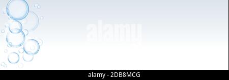 Different size air bubbles on a light background - Illustration Stock Vector