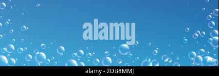 Different size air bubbles on a light background - Illustration Stock Vector