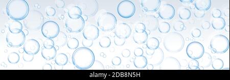 Different size air bubbles on a light background - Illustration Stock Vector