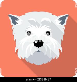 Vector dog West Highland White Terrier face icon flat design Stock Photo