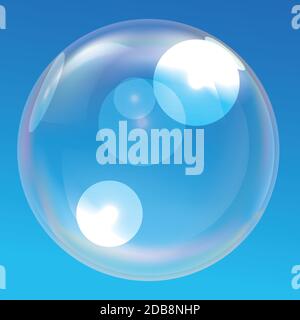 Different size air bubbles on a light background - Illustration Stock Vector
