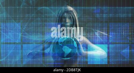 Global Solutions for a Company as a Concept Stock Photo