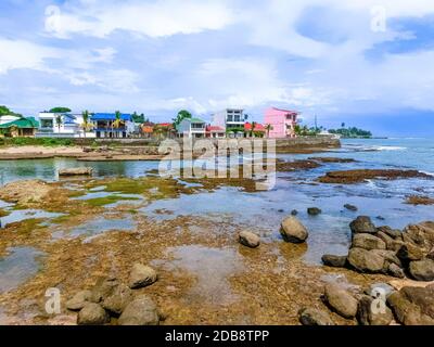 Port Limon - seaport in Costa Rica. Sea and blue sky Stock Photo