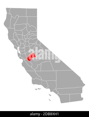 Map of Merced in California Stock Photo