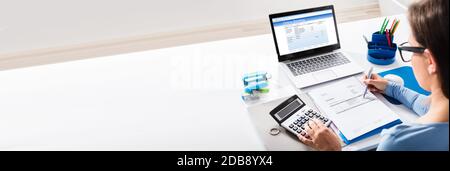 Online Taxes And Invoice Billing Electronic Management Stock Photo