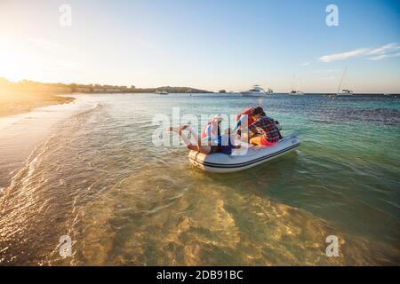 jump on, jump off beach to boat shuttle Rottnest Island, Australia. Stock Photo
