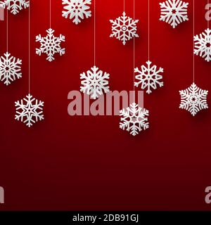 Christmas background with elegant paper snowflakes. EPS 10 vector file included Stock Photo