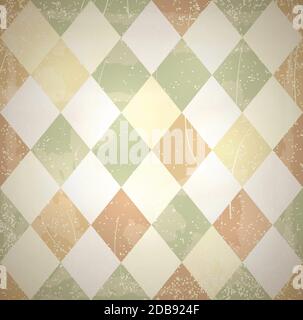 Retro diamonds background with grunge effects. Stock Vector