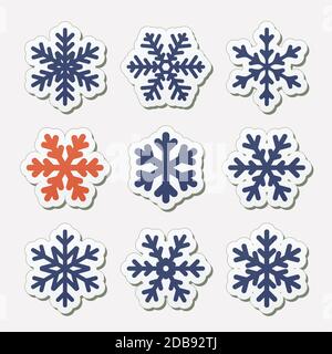 Vector set of snowflakes. Stock Vector